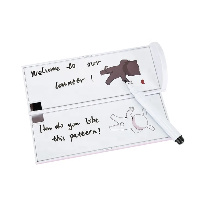 Чехол для карандашей милые школьные принадлежности Meow Bunny двухслойная белая