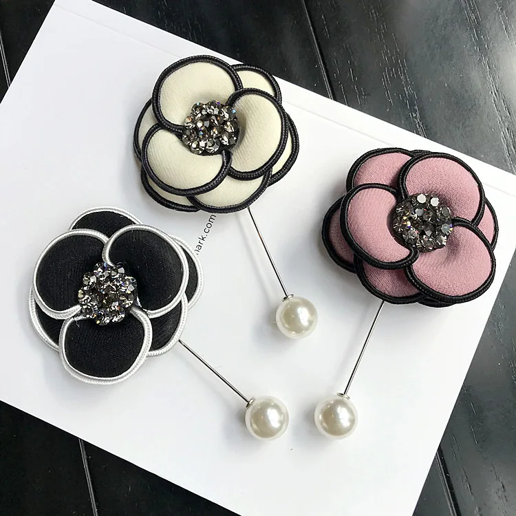 I Remiel украшение ткань цветок брошь для кардигана жемчужный шарф ретро Камелия