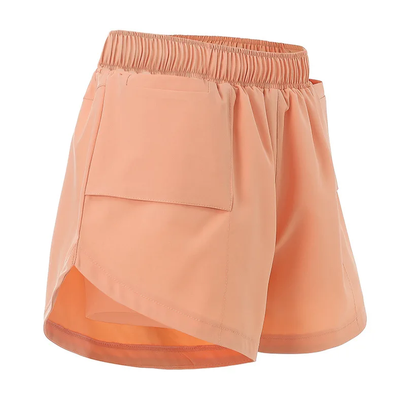 

Yoga Shorts With Pockets Women Workout Running Shorts Fitness Gym Tummy Control High Waist Elactic Trousers Sport Clothes