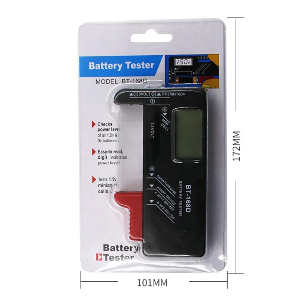 

Useful Battery Tester Digital Display Electric Multi-Function 1.5V/9V Test