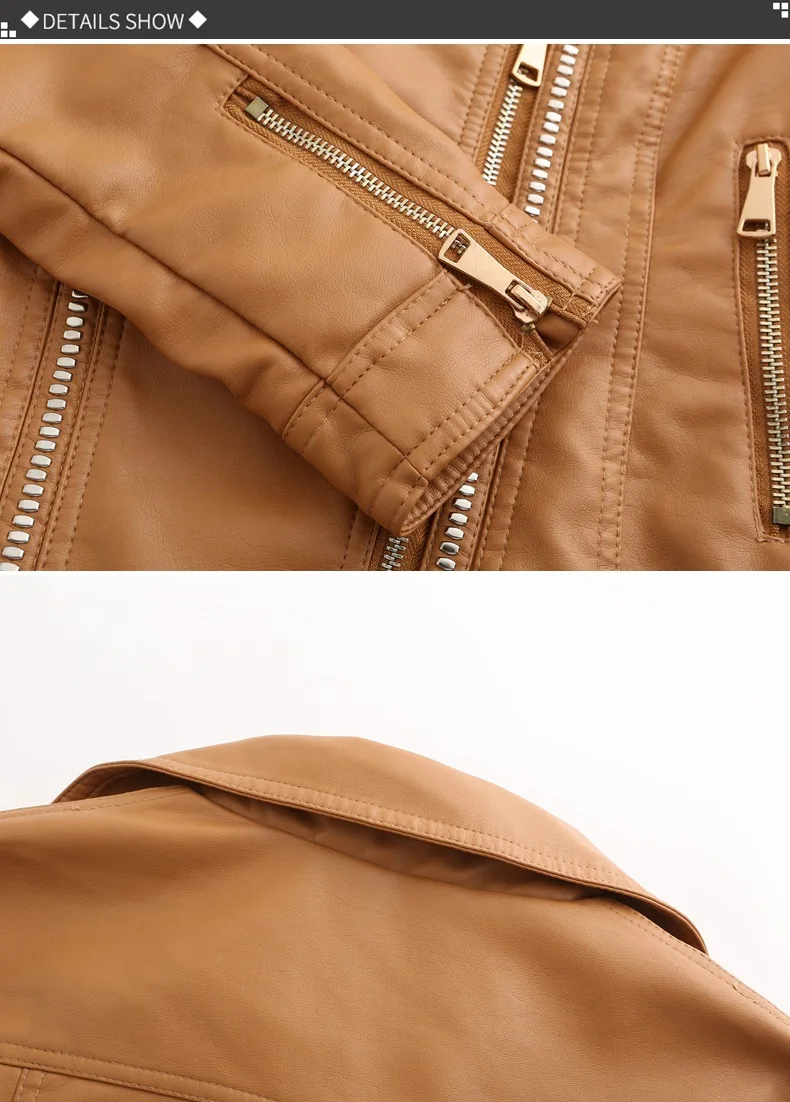 

New Women Autumn Winter Faux Soft Leather Jackets Coats Lady Black PU Zipper Epaule Motorcycle Streetwear