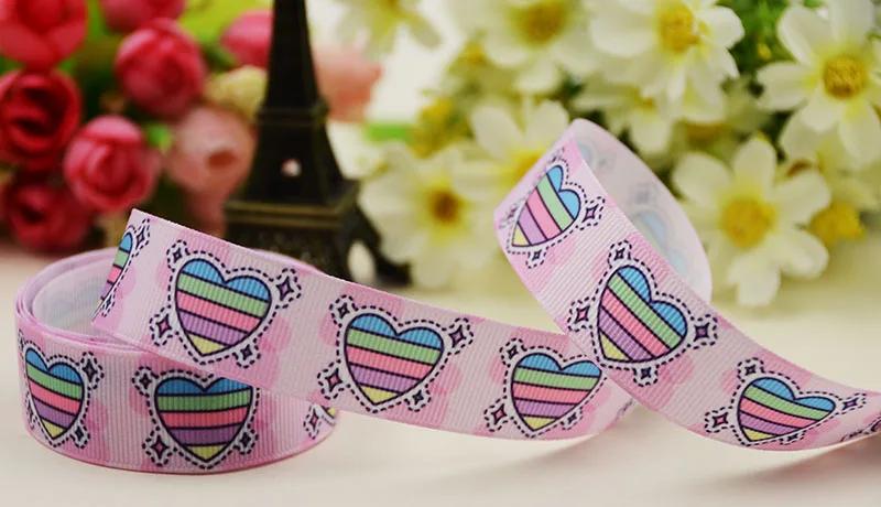 

22mm 25mm 38mm 75mm love Cartoon pattern printed Grosgrain Ribbon party decoration 10 Yards X-04057