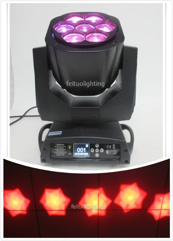 Светодиодный светильник с подвижной головкой Bee eye zoom 7x15w rgbw 4 в 1 DMX светодиодный