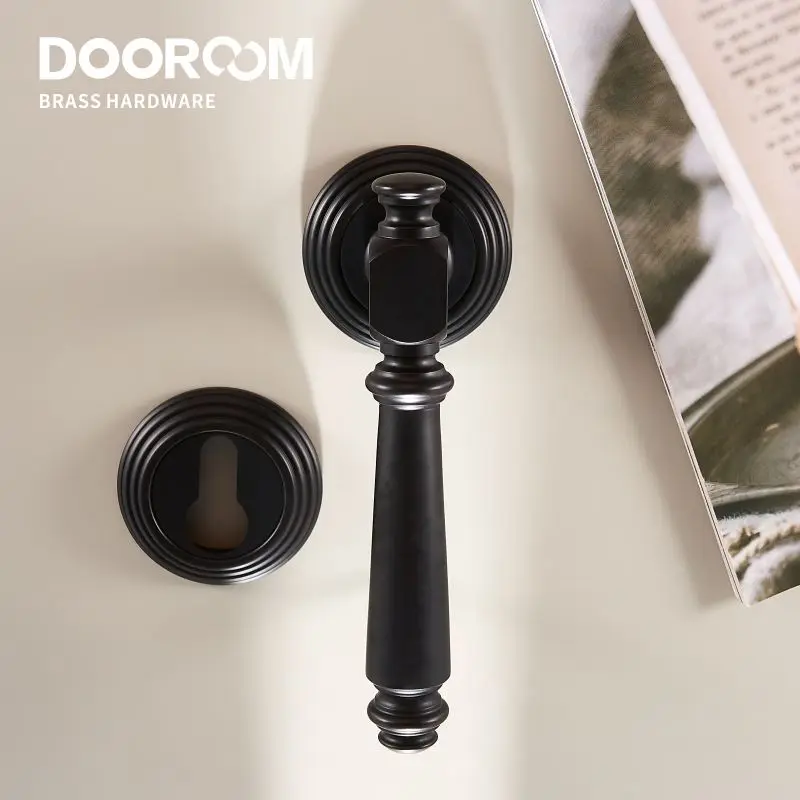 Dooroom латунный дверной замок набор современный черный Interiror спальня ванная