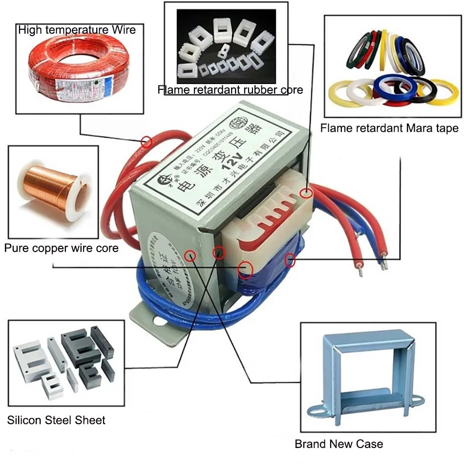 EI35 2W Power Transformer Input AC 220V/50Hz Output Single/Dual 6V 9V 12V 15V 18V 24V 30V 36V Copper Core DB-2VA | Строительство и