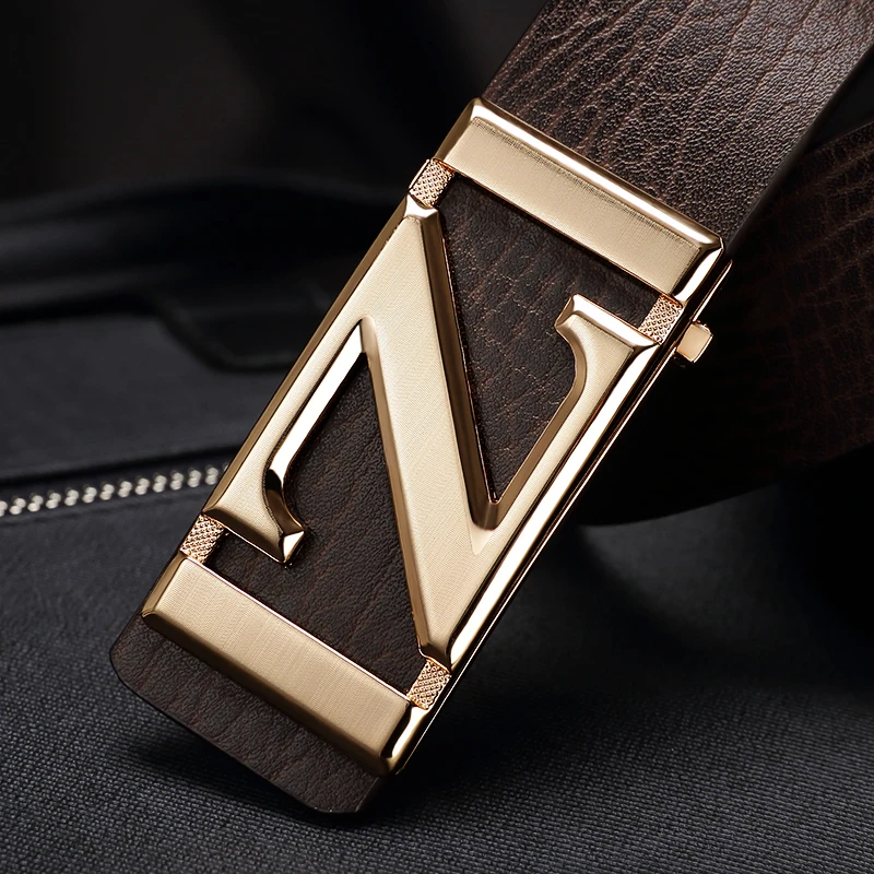 Z letter men belt luxury designer Waist Strap Cowskin fashion Waistbandfamous brand Casual Coffe strap for male genuine leather