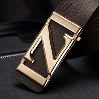 z letter men belt luxury designer waist strap cowskin fashion waistbandfamous brand casual coffe strap for male genuine leather