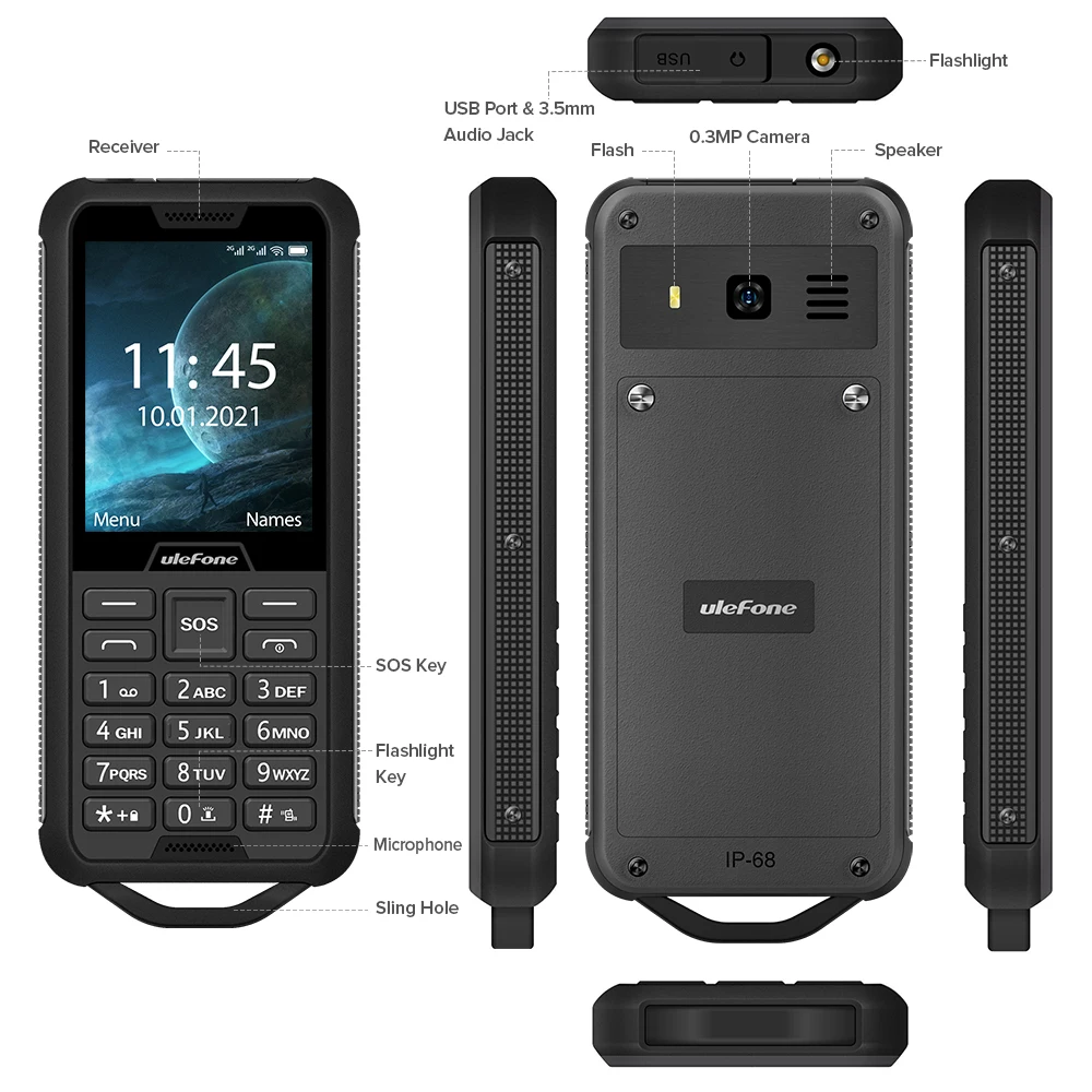 Сотовый телефон Ulefone Armor Mini 2 приключения на открытом воздухе 4 дюйма беспроводное