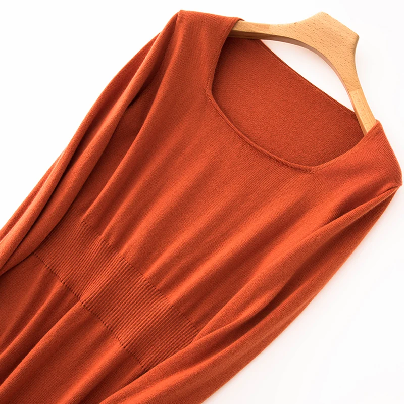 Высококачественное кашемировое вязаное женское платье-свитер женские