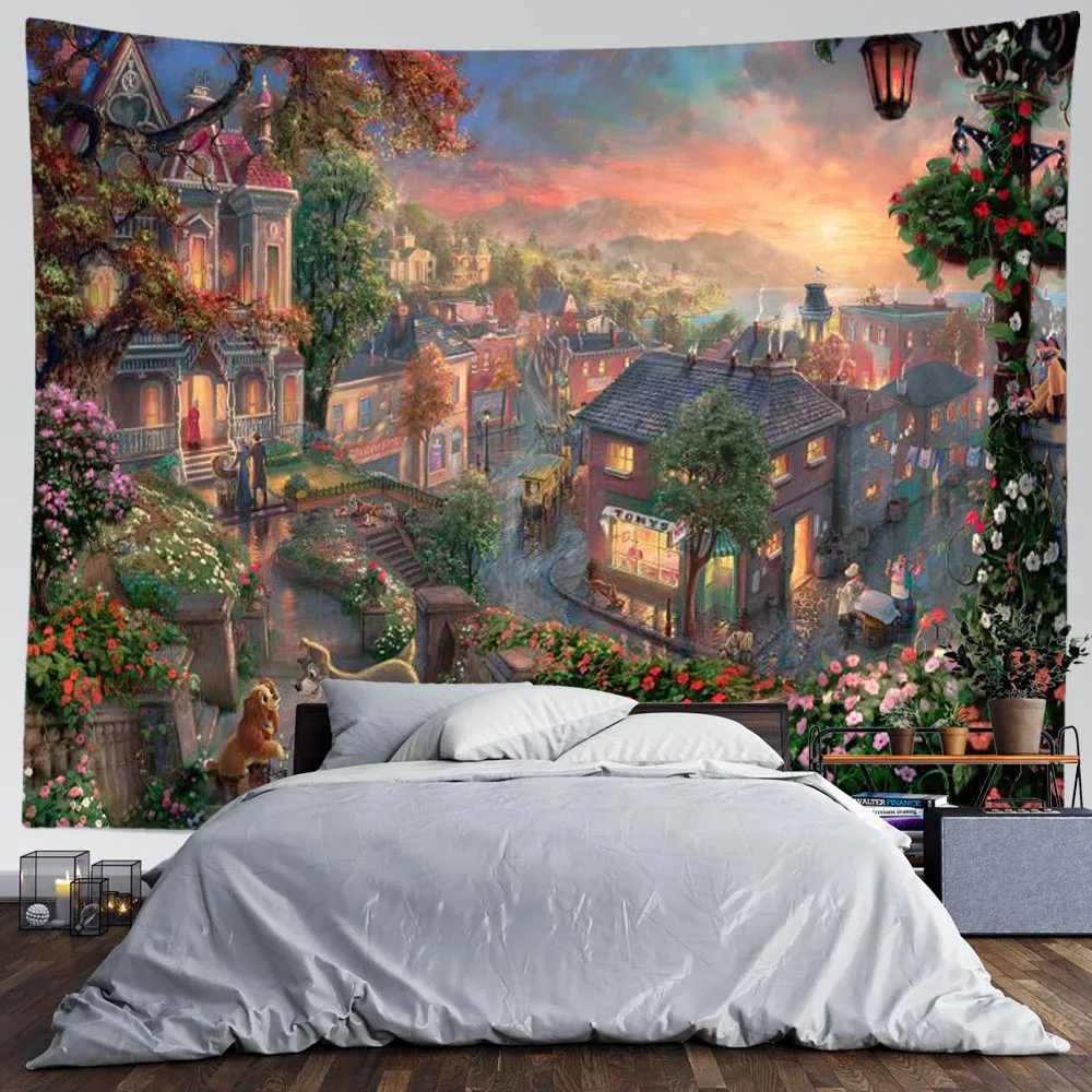 Пейзаж SepYue закат психоделический гобелен настенный для спальни прикроватный