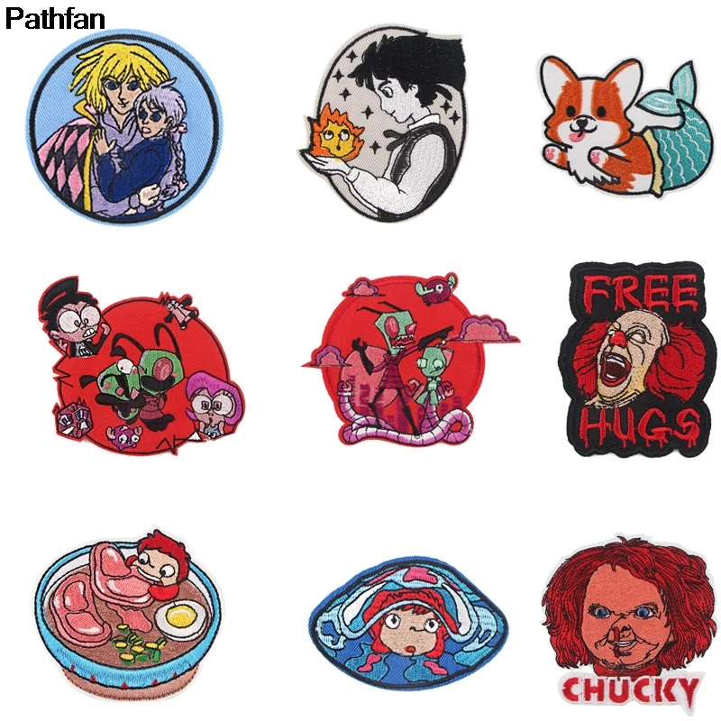 

20pcs/lot A3937 Patchfan DIY Embroidered Patches for Clothing Iron on Patch Cartoon cute Applique Badge Patches Accessory
