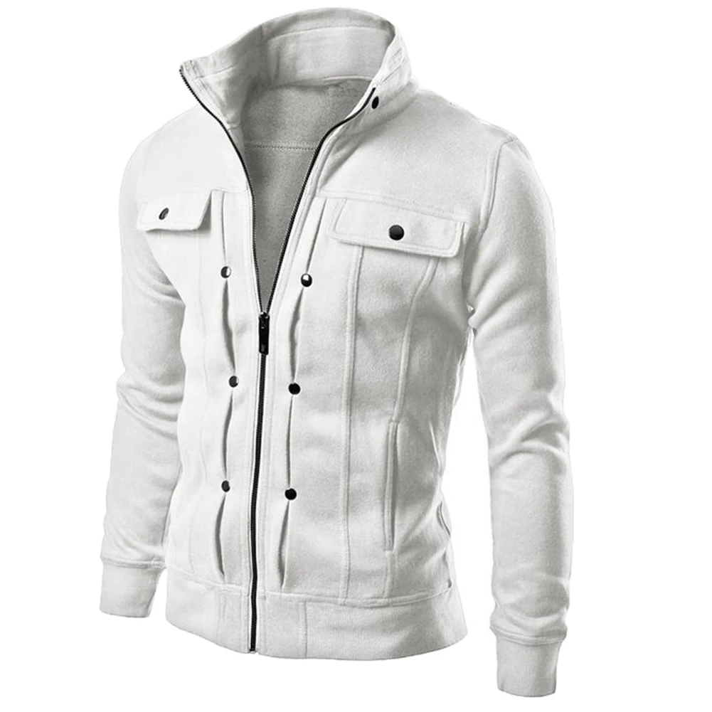 Мужские куртки на молнии осенне зимнее повседневное флисовое пальто куртка