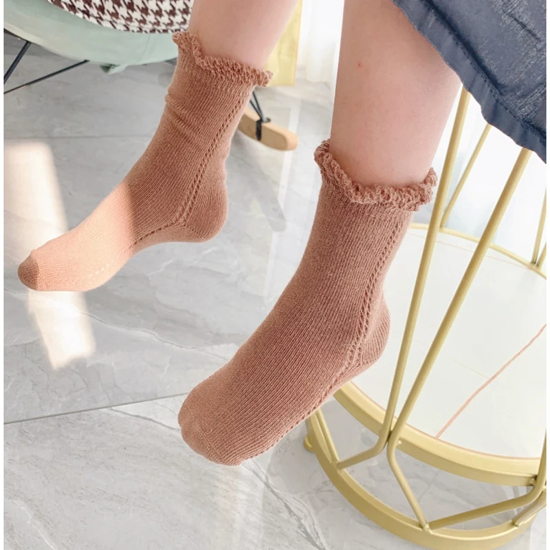 Cotton Baby Socks for Girls Kids Stockings Lace Spanish Sock Leg Warmer Autumn Children Hose Princess Socks Babies Accessories images - 6