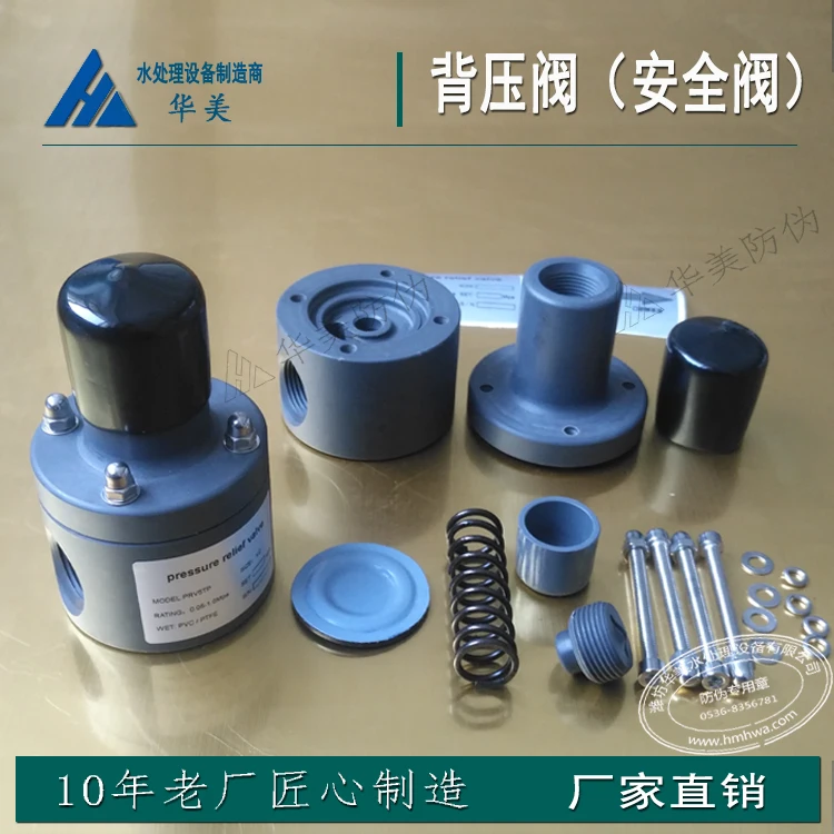 

PVC Back Pressure Valve Safety Valve Acid Resistant Anti Siphon Pressure Relief Dosing System Metering Pump Accessories
