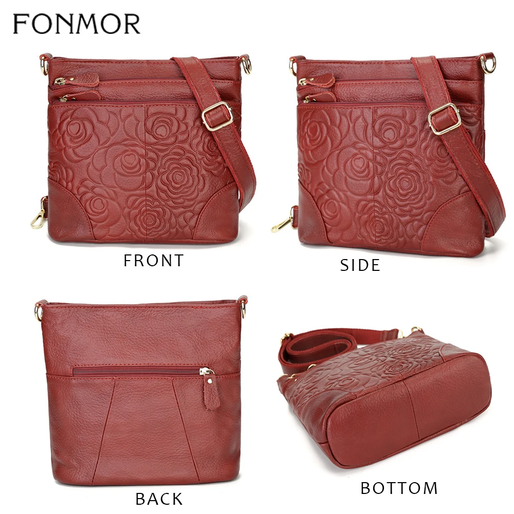 Fonmor модная женская сумка ведро с принтом роз мессенджер из мягкой натуральной