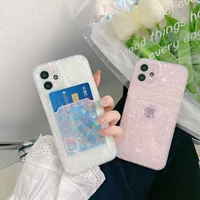 fashion card holder back case for iphone 13 12 11 pro max xr xs x 7 8 plus se 2020 coque shell pattern soft tpu shockproof funda