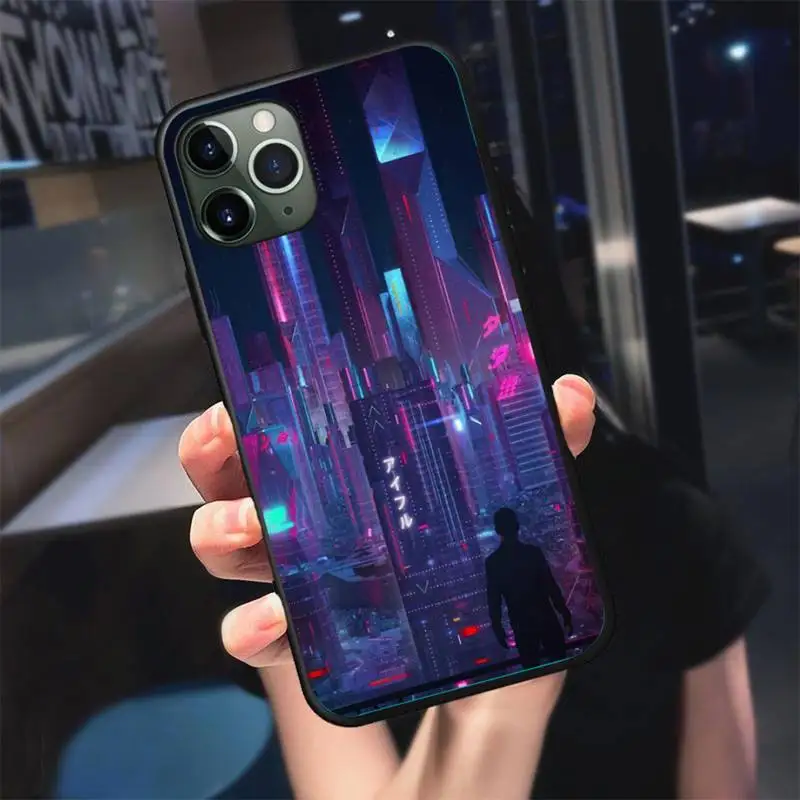 

Cyberpunk Phone Case For iphone 7 8 plus x xr xs 11 12 mini pro max black soft nax fundas cover