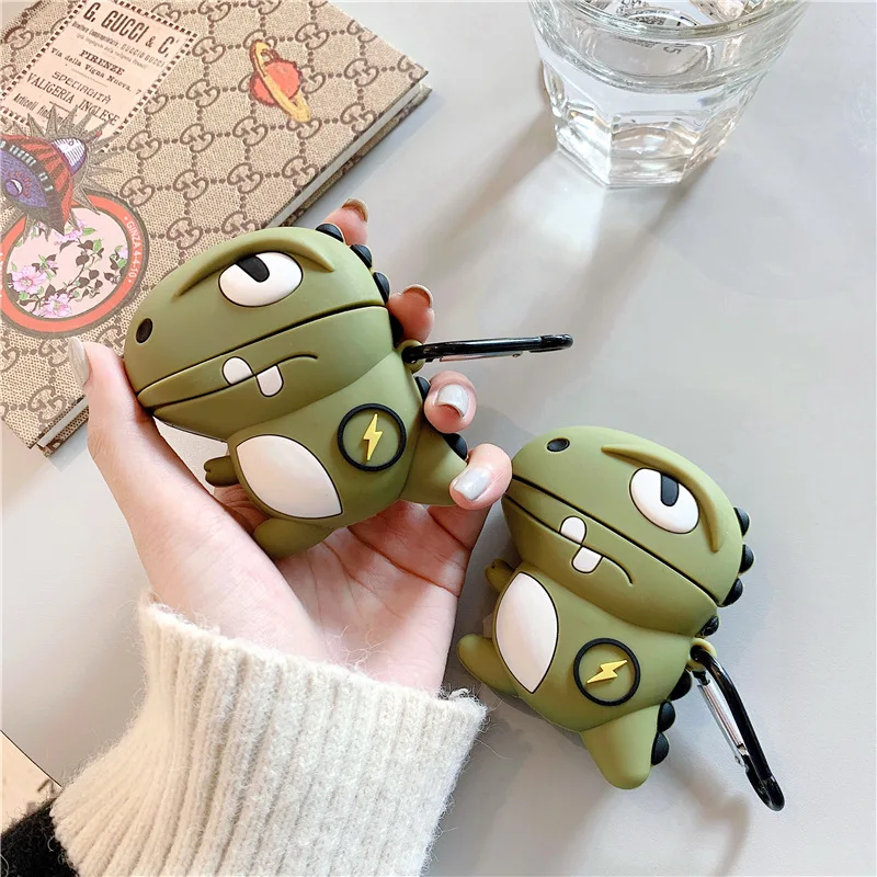 Чехол для AirPod 2 3D крутой мальчик динозавр мультфильм мягкий силиконовый