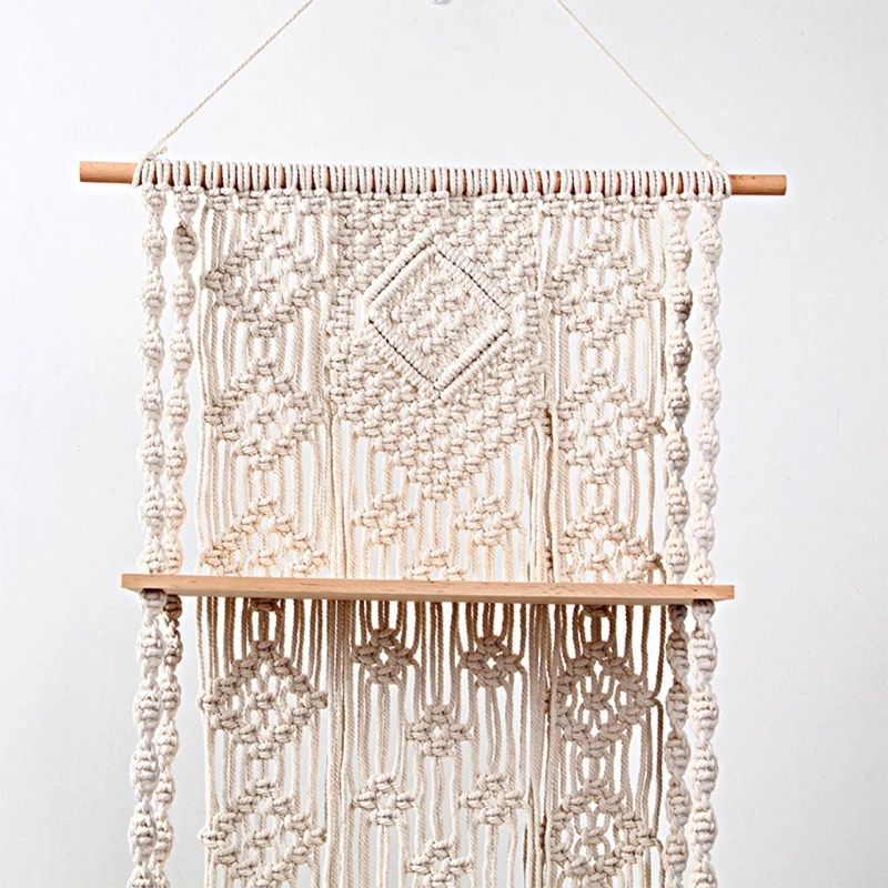 

Boho Macrame Woven Wall Hanging Bohemian Tapestry Art Decor for Home Apartment Dorm Bedroom Nursery Party Decoration