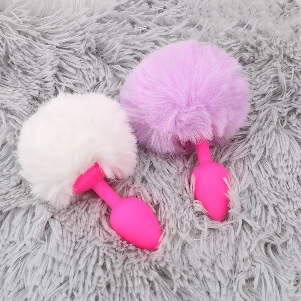 Оло силиконовая Анальная пробка с хвостом анальная кроликом Перо хвоста