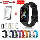 Ремешок силиконовый для Huawei Band 6 Pro, сменный Браслет из ТПУ с полной защитой экрана для Honor Band 6