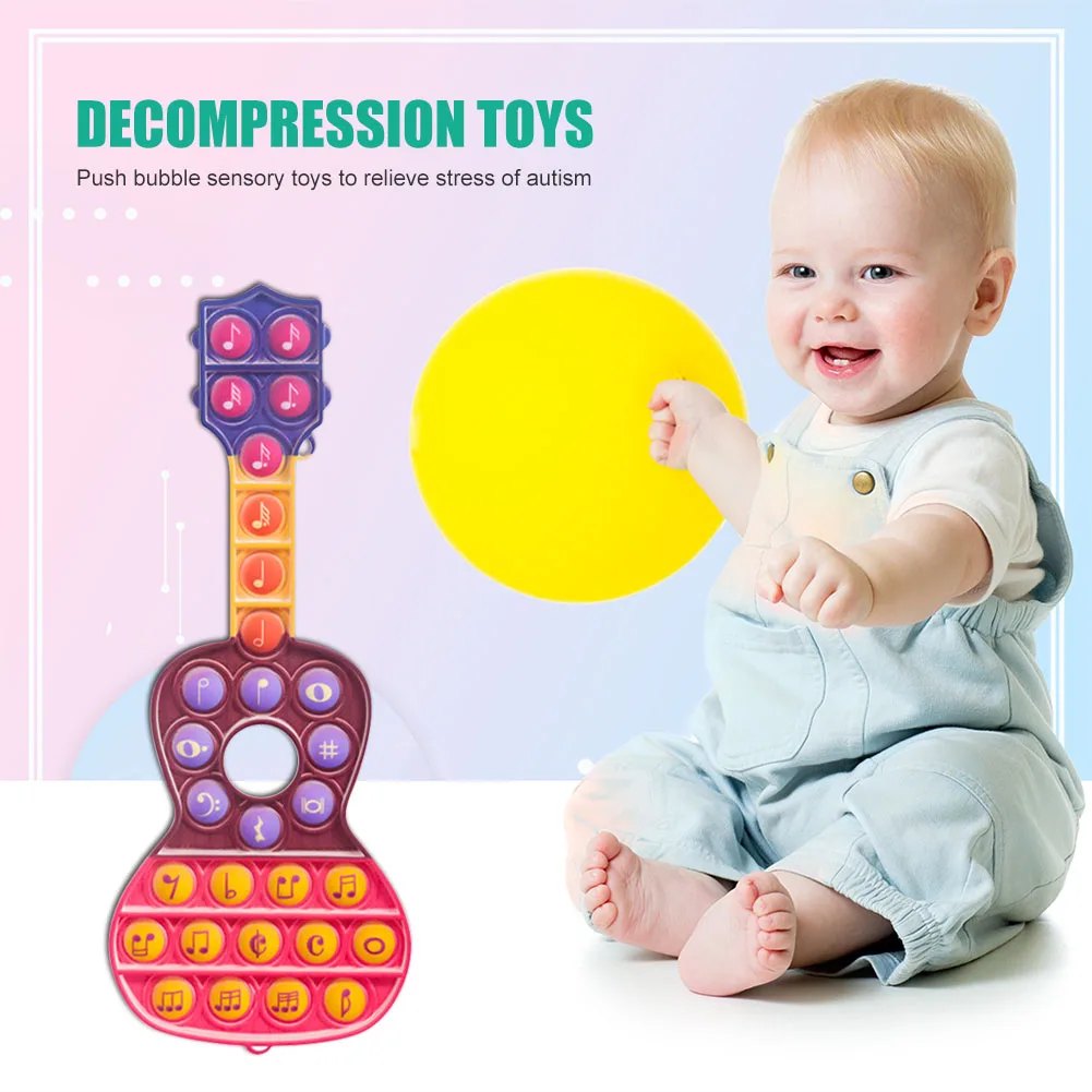 

Детская Веселая игрушка для снижения давления, гитара, силиконовые пузырьки, сенсорные игрушки-антистресс для аутизма, игрушки для снятия с...