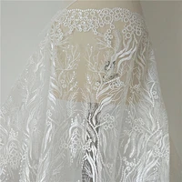 beautiful bridal lace fabric ivory wedding dress fabric grass tulle lace 130cm width sell by yard