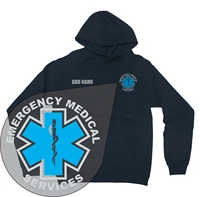 ems emt paramedic hoodie emergency medical navy blue autumn and winter sweatshirt