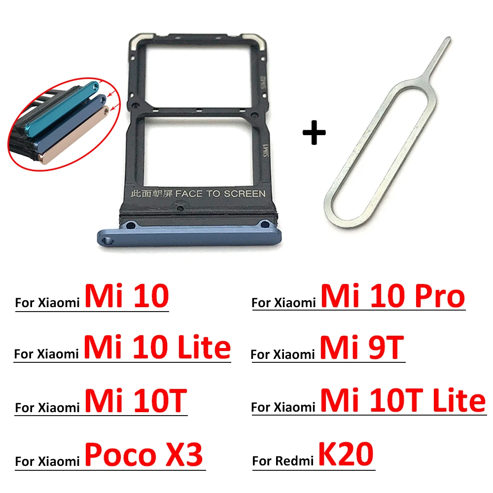 Держатель для SIM-карты Xiaomi Redmi K20/K20 Pro/Xiaomi Mi 9T 10/Mi10 Pro/10T Lite/Poco X3 | Мобильные телефоны и