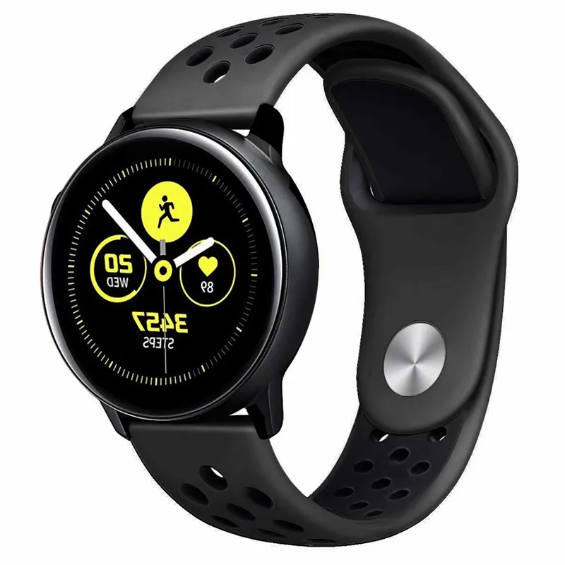 22 мм 20 мм спортивный ремешок для samsung gear Sport S2 S3 Galaxy Watch Active 42 мм 46 мм силиконовый ремешок для Huami Pebble Time huawei gt 2