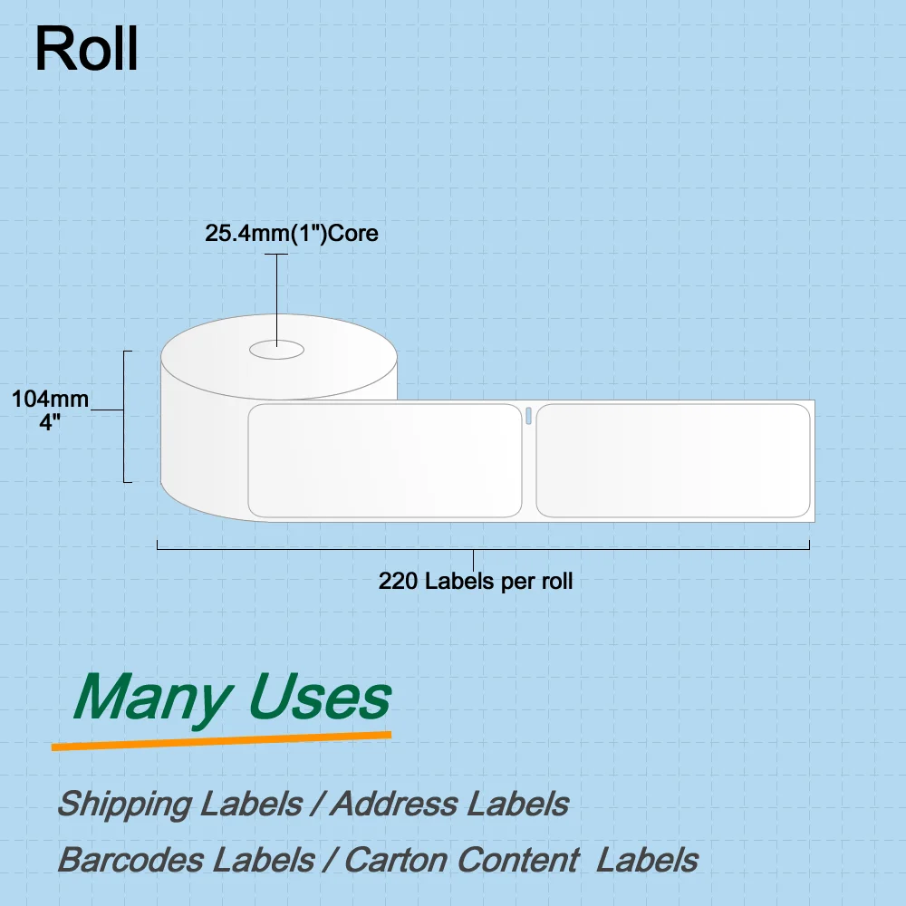 4 &quotx 6&quot Прямая Термальность транспортные этикетки с 250