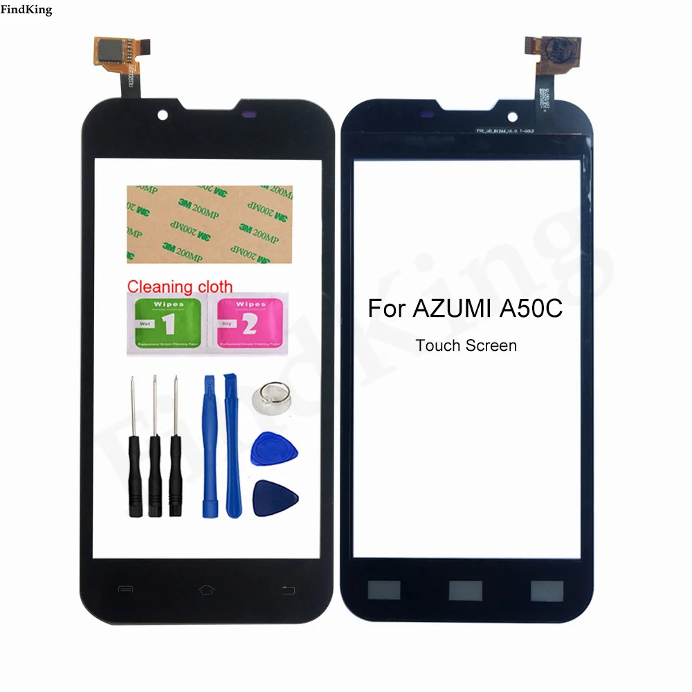 

Сенсорный экран для смартфона Azumi A50C, сенсорное стекло, сенсорный экран, дигитайзер, панель, датчик объектива, запасная часть, клейкая