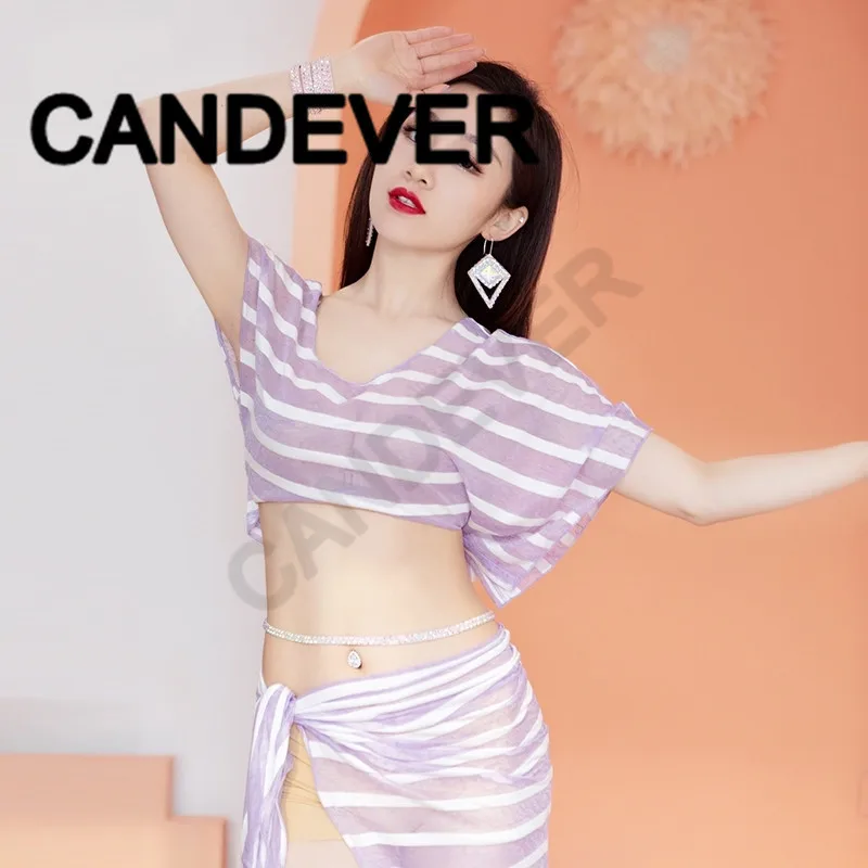 Сексуальный комплект для взрослых восточных танцев живота танца топ в полоску и