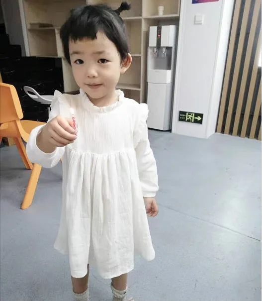 Осеннее Хлопковое платье с длинными рукавами в японском и корейском стиле для