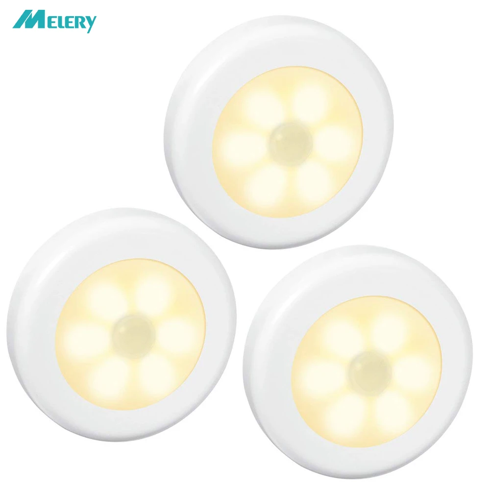 Ночник с 6 светодиодами и датчиком движения автоматическое ВКЛ./ВЫКЛ. светильник