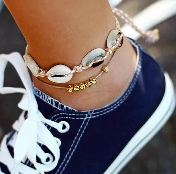 Богемные звезды оболочки лодыжки браслет на ногу ювелирные изделия простой для