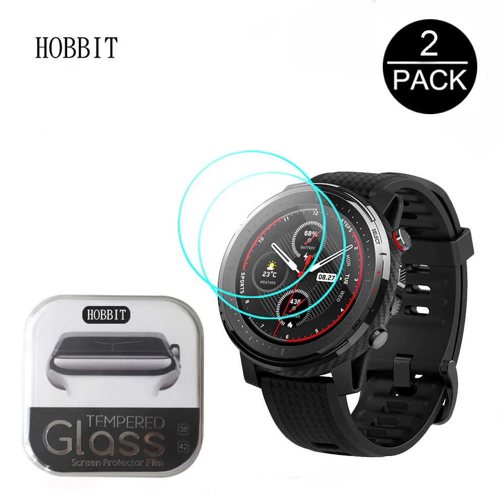 2Pcs Screen Protector Tempered Glass Amazfit Stratos 3 Smart Watch GPS Explosion-proof Anti-Scratch Bubble-free Transparent Film |