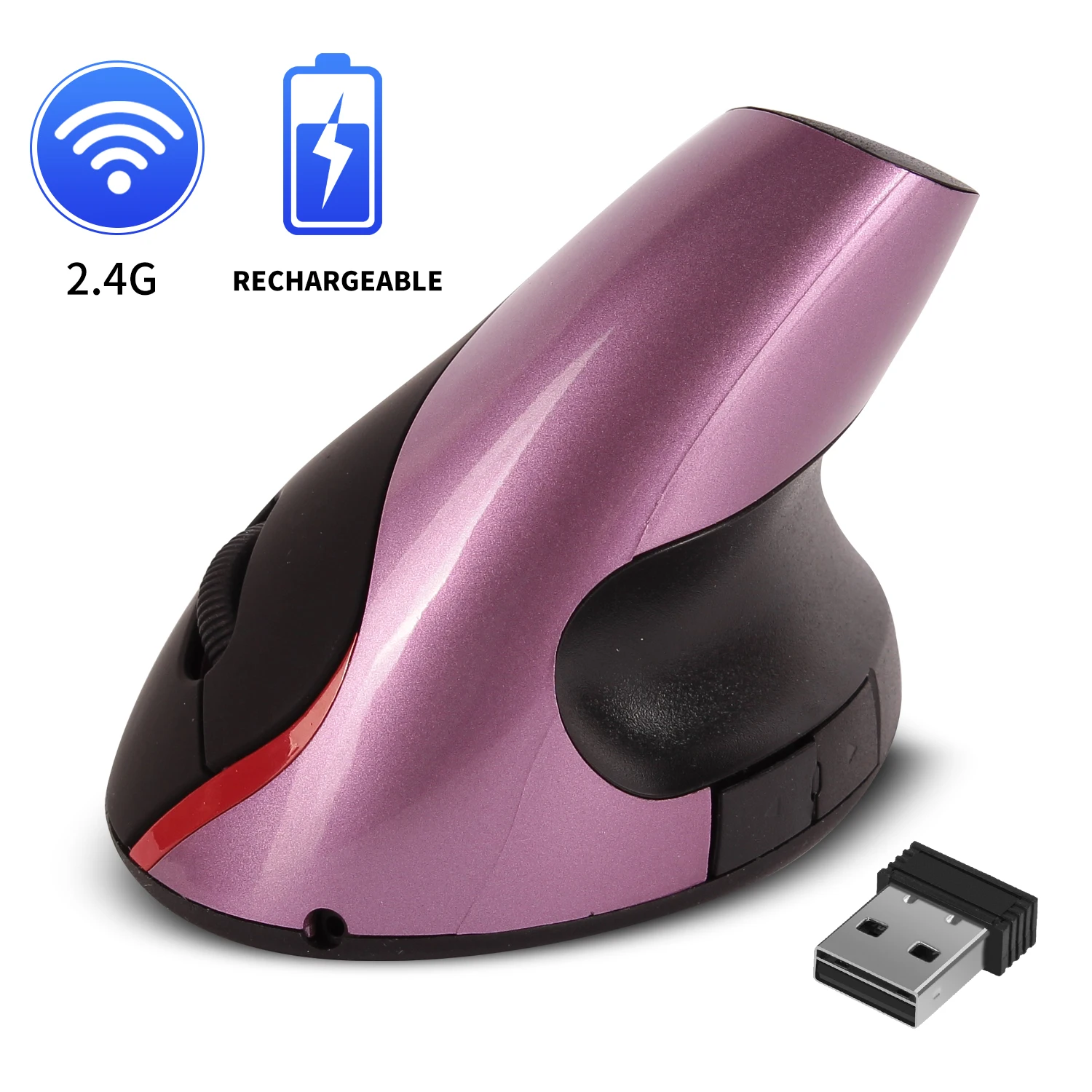 

Rechargeable Wireless Vertical Mouse 2.4G High Precision Ergonomic Optical Mice1200DPI For PC laptop office