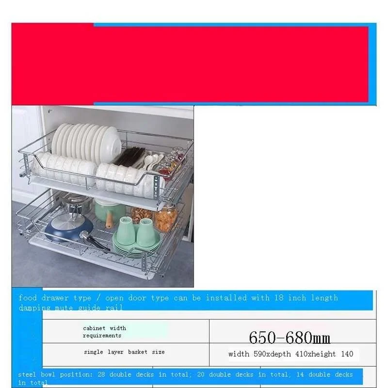 

Armario Cocina Kuchnia Cupboard Storage Pantry Stainless Steel Cozinha Organizer Kitchen Cabinet Cestas Para Organizar Basket