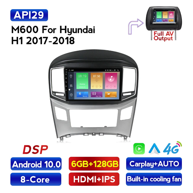 Автомагнитола MEKEDE 4G LTE мультимедийный видеоплеер с GPS навигацией Android 2 din dvd для Hyundai H1 128 2017 6 + 2018