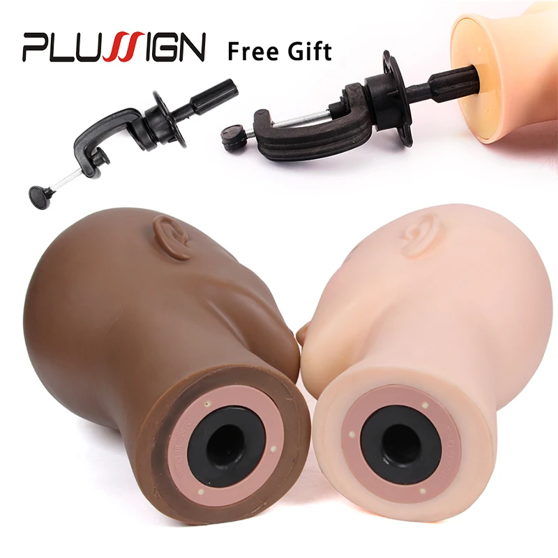 Plussign коричневый и бежевый манекен без волос лысый женский для практики макияжа