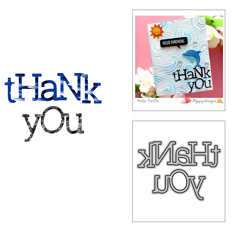 

Новинка 2022, металлические Вырубные штампы с надписью Thank You для скрапбукинга и изготовления открыток своими руками, форма для тиснения, без ш...