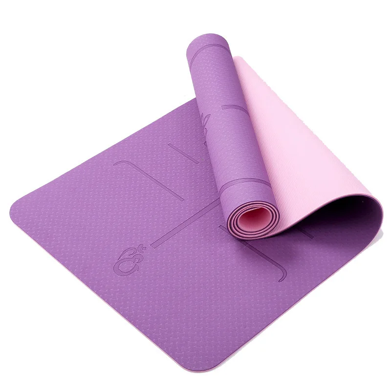 TPE1830*61*6mm Yoga Mat With Position Line Fitness Gymnastics Mats Double Layer Non-slip Beginner Sport Carpet Pads | Спорт и