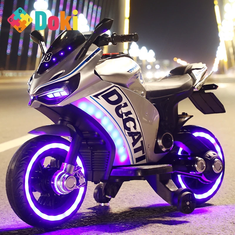 Детский Электрический мотоцикл зарядный Большой трехколесная детская коляска