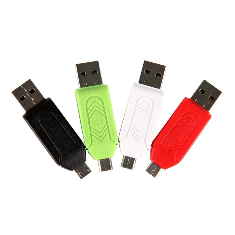 Кардридер 2 в 1 4 цвета USB OTG Micro TF/SD удлинитель для телефона переходник смартфонов и