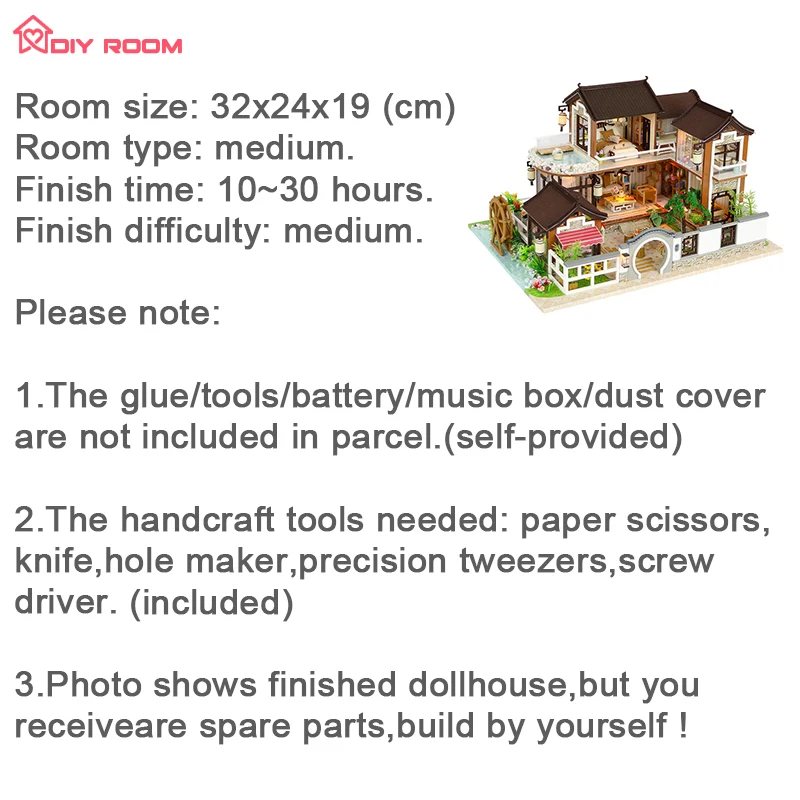 

DIY Miniature Dollhouse Kits Wooden Doll House Mini Home Puzzle Roombox for Girls Birthday Gift Dream Ancient Town Dropshipping