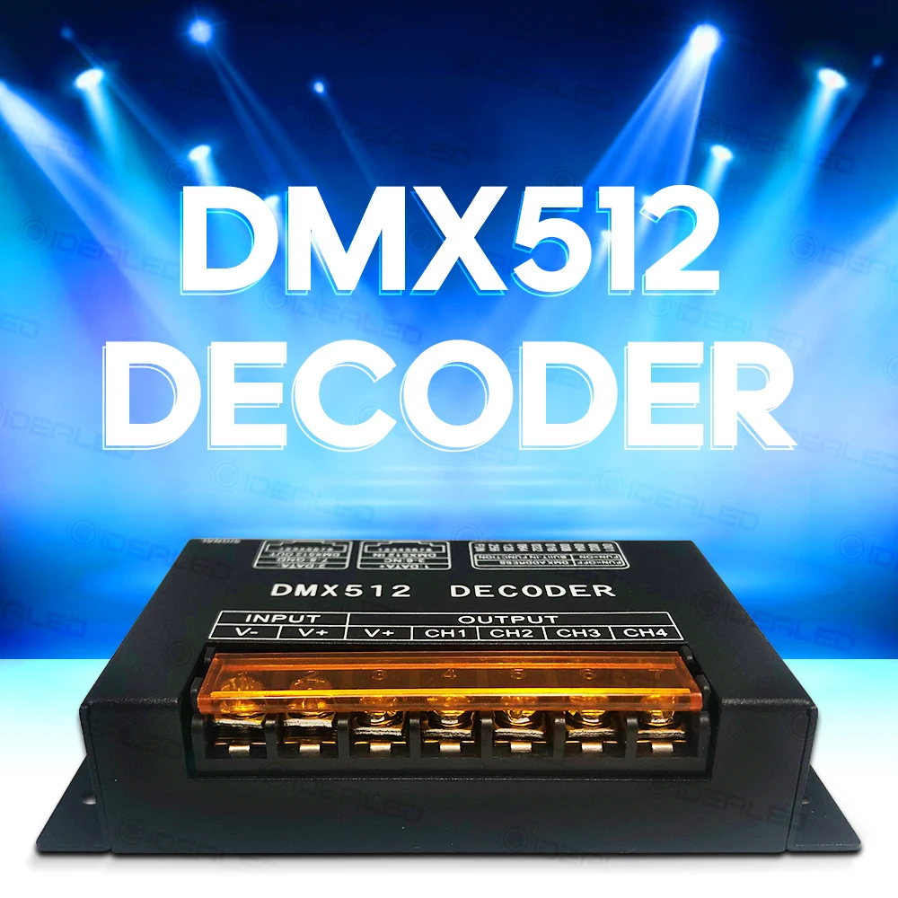 DMX512 4 channels led decoder led dimmer 12v-24v lamps strip controller for control general LED lighting or rgb strip lamps