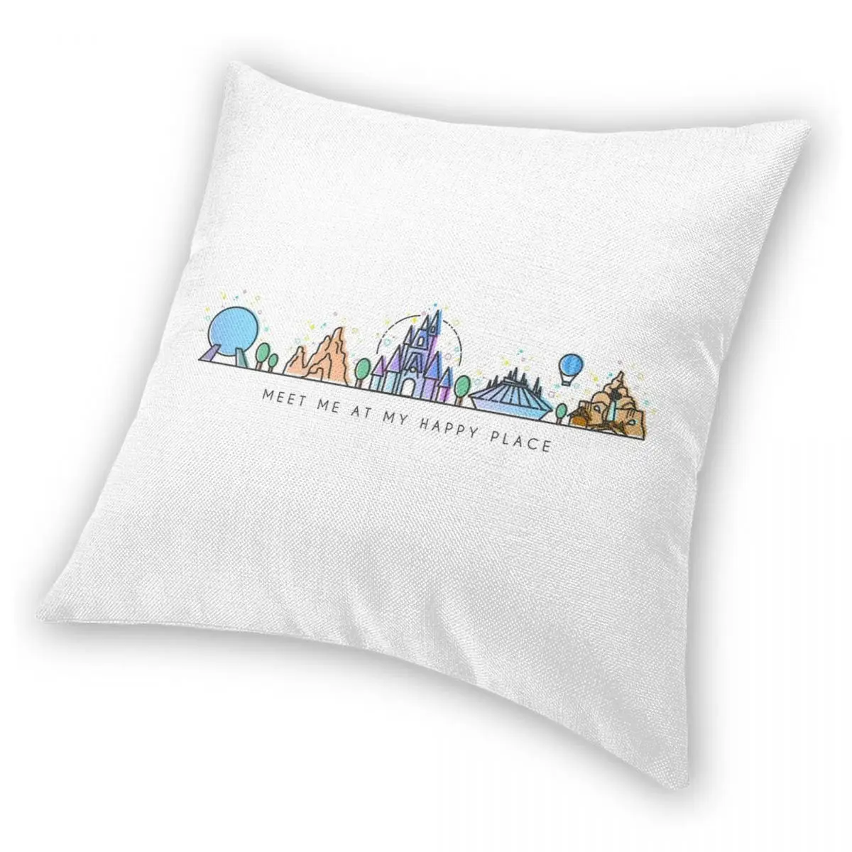 Чехол для подушки Meet Me At My Happy Place Vector Orlando чехол из полиэстера и льна с бархатной