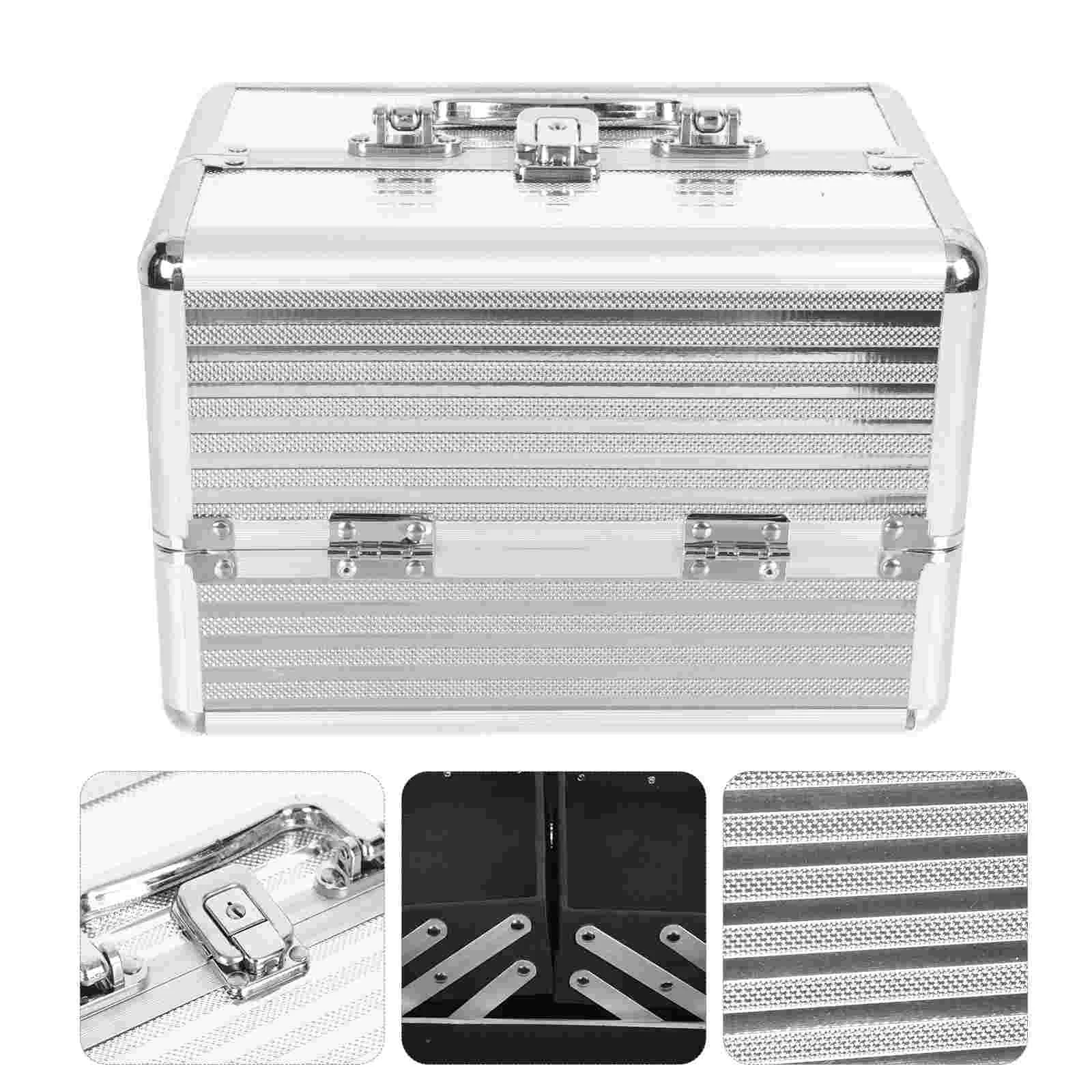 

1pc Large Capacity Makeup Accessories Storage Suitcase Handheld Storage Box