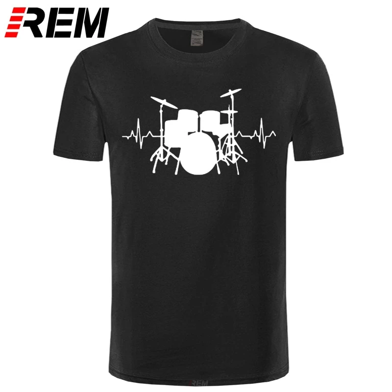 REM Jazz Drum Kit футболка для мужчин Забавные футболки с сердцебиением рок н ролл
